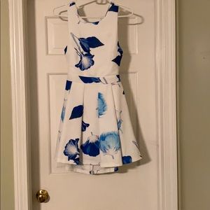 Lulu white and blue floral dress
